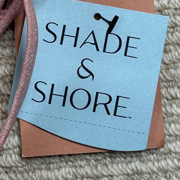 NWT Shade & Shore Bikini Set Womens S XS Pink Shimmer Metallic Glam Coquette - Picture 3 of 7